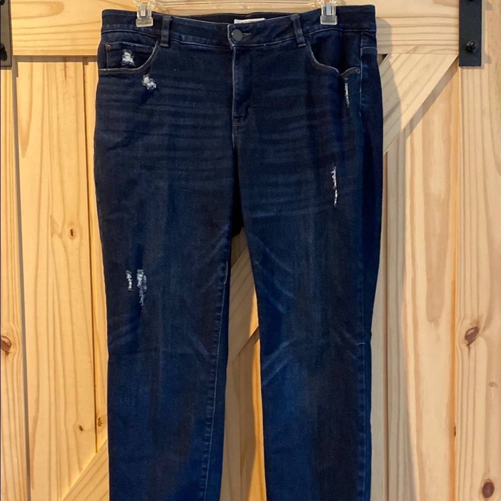 Westbound Blue Skinny Jeans with Distressed Details